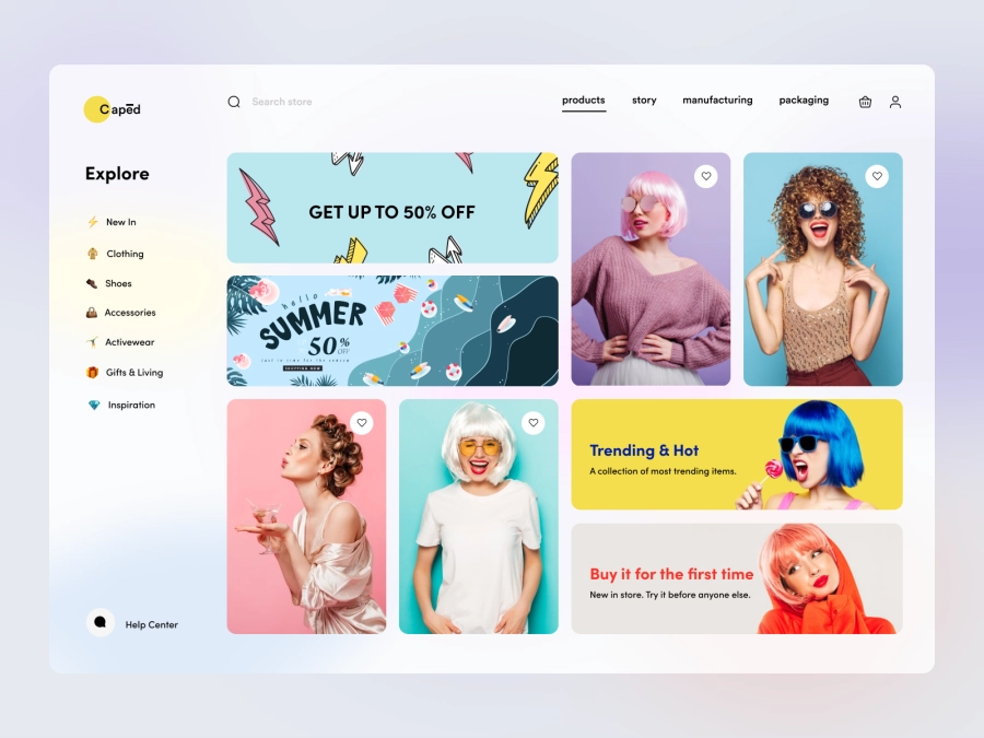 View Prev Component: Wigs - Ecommerce Website UI
